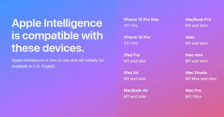 All the Devices That Will Support Apple Intelligence